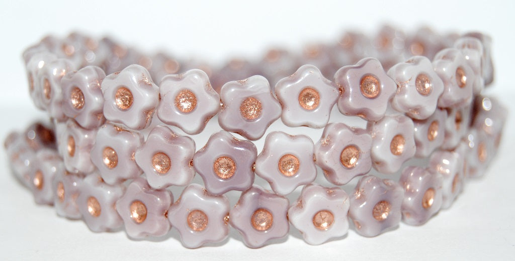 Simple Flower Pressed Glass Beads, (7224 54200), Glass, Czech Republic