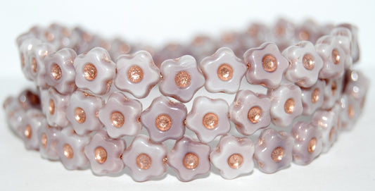 Simple Flower Pressed Glass Beads, (7224 54200), Glass, Czech Republic