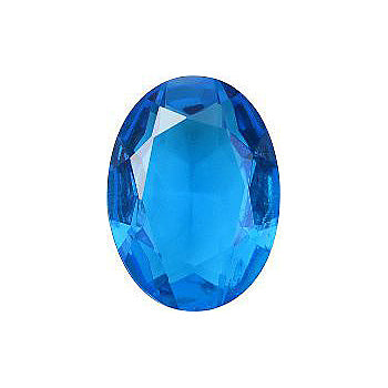 Oval Faceted Pointed Back (Doublets) Crystal Glass Stone, Blue 4 Transparent (60040), Czech Republic