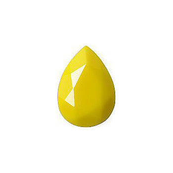 Pear Faceted Pointed Back (Doublets) Crystal Glass Stone, Yellow 9 Opaque (83012), Czech Republic