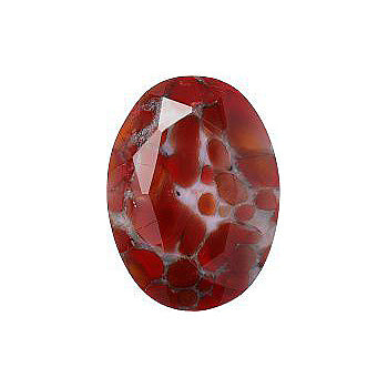 Oval Faceted Pointed Back (Doublets) Crystal Glass Stone, Red 10 Matrix Colours (A141), Czech Republic