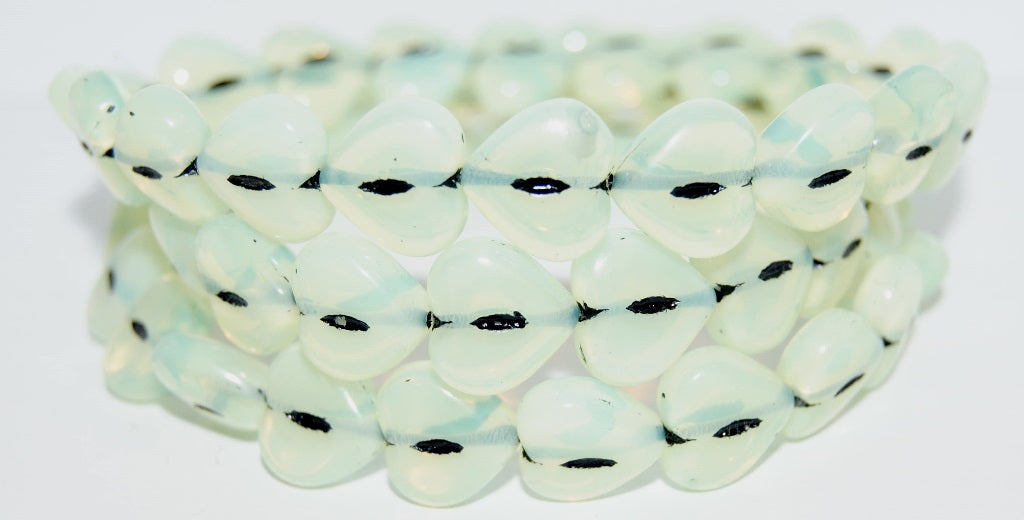 Heart Pressed Glass Beads, Beige 46769 (84000 46769), Glass, Czech Republic