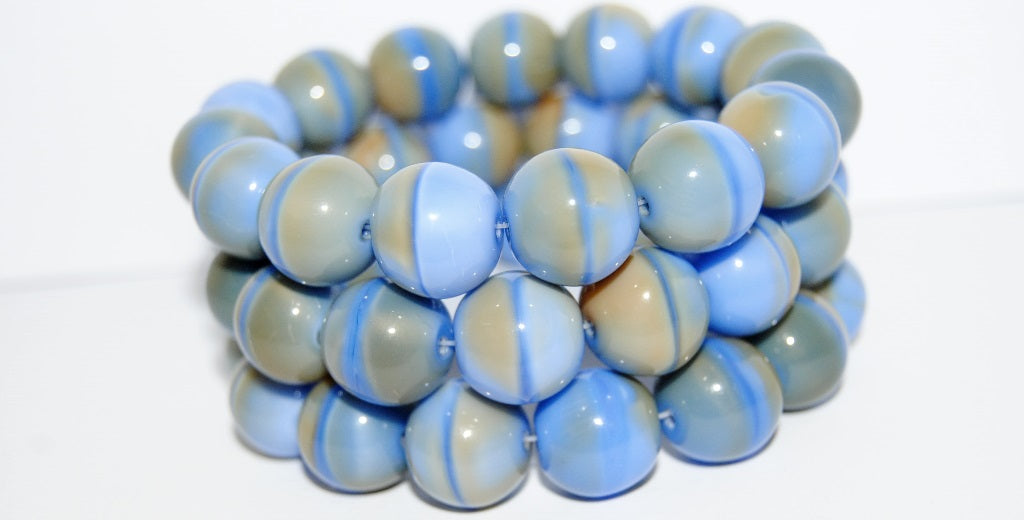 Round Pressed Glass Beads Druck, 37114 (37114), Glass, Czech Republic