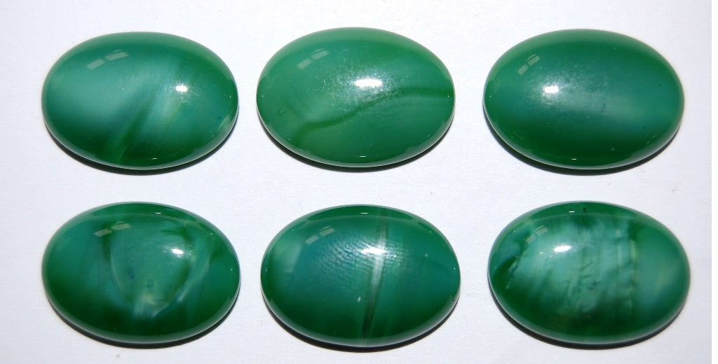 Cabochon Oval Flat Back, (), Glass, Czech Republic