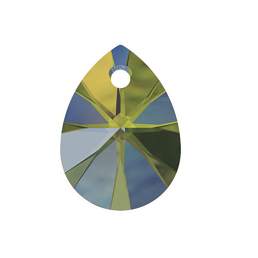 SWAROVSKI ELEMENTS pendant XILION pear 6128 crystal stone with hole Crystal Iridescent Green Glass Austria