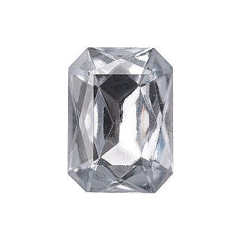 Octagon Faceted Pointed Back (Doublets) Crystal Glass Stone, White 5 Transparent With Aluminium (000300-Al), Czech Republic