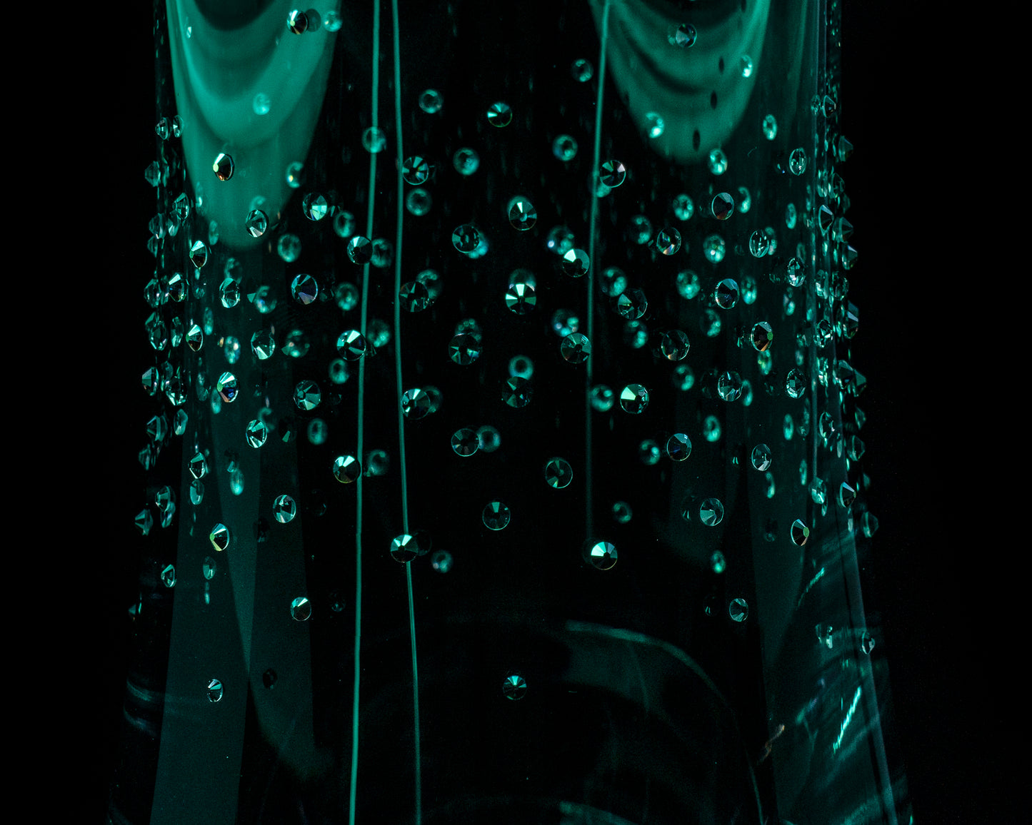 Czech Bohemian Glass Vase decorated with Swarovski Crystals 30cm, Crystal, Czech Republic