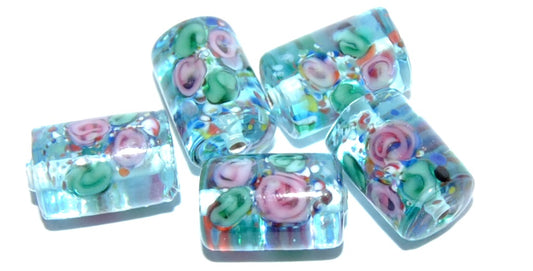 Czech Glass Hand Made Roller Tube Lampwork Beads, (H), Glass, Czech Republic