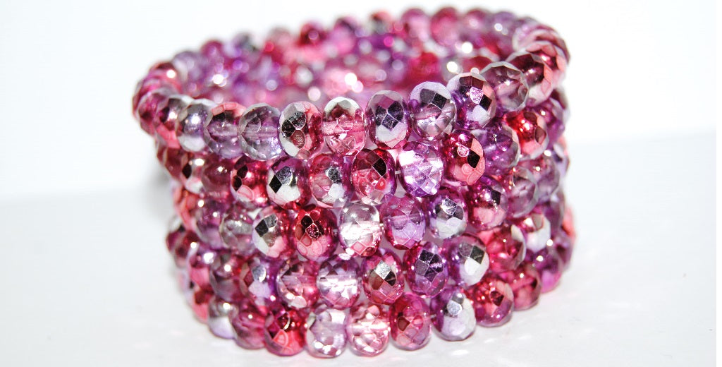 Faceted Special Cut Rondelle Fire Polished Beads, 48220 (48220), Glass, Czech Republic