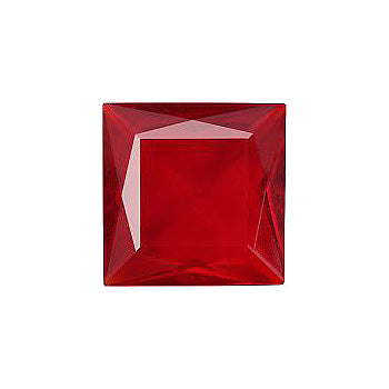 Square Faceted Pointed Back (Doublets) Crystal Glass Stone, Red 6 Transparent (90080), Czech Republic