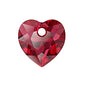 SWAROVSKI CRYSTALS pendant Heart Cut 6432 crystal stone with hole Scarlet Red Glass Austria