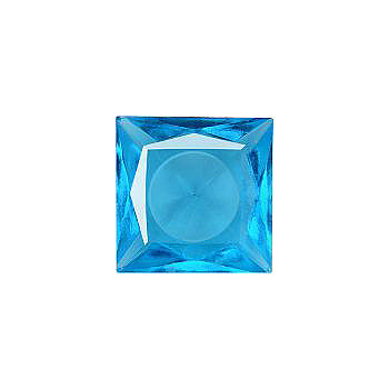 Square Faceted Pointed Back (Doublets) Crystal Glass Stone, Aqua Blue 1 Transparent (60030), Czech Republic