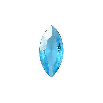 Navette Faceted Pointed Back (Doublets) Crystal Glass Stone, Aqua Blue 3 Transparent (60010), Czech Republic