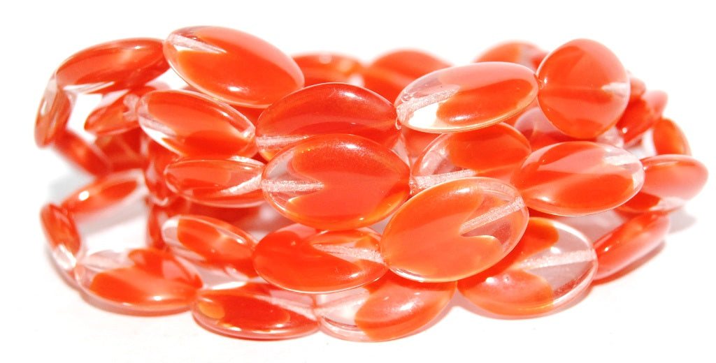 Oval Pressed Glass Beads, 96026 (96026), Glass, Czech Republic