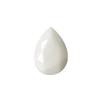 Pear Faceted Pointed Back (Doublets) Crystal Glass Stone, White 9 Opaque (030000-K), Czech Republic