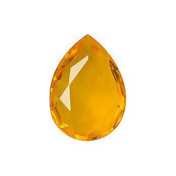 Pear Faceted Pointed Back (Doublets) Crystal Glass Stone, Yellow 12 Transparent (80000), Czech Republic