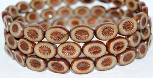 Table Cut Oval Beads Kiwi, (14010 43600 55307), Glass, Czech Republic