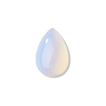 Pear Cabochons Flat Back Crystal Glass Stone, White 12 Milky Colours (Milky-White), Czech Republic