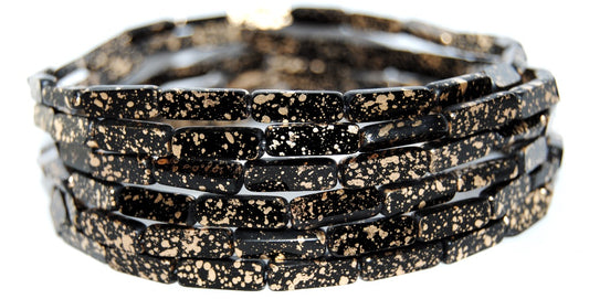 Table Cut Rectangle Beads, Black 94401 (23980 94401), Glass, Czech Republic