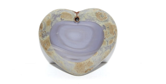 Table Cut Heart Beads Pendant, (24020 43400), Glass, Czech Republic