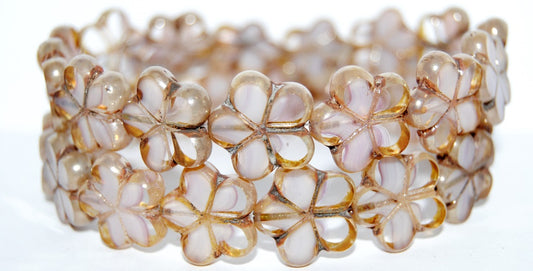 Table Cut Flower Beads, (75014 43400), Glass, Czech Republic