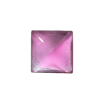 Square Cabochons Flat Back Crystal Glass Stone, Pink 16 With Silver (70309-L), Czech Republic