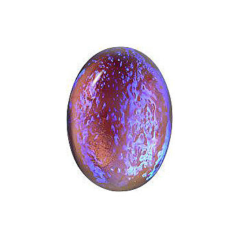 Oval Cabochons Flat Back Crystal Glass Stone, Violet 17 Mexico Opals (Mex-19), Czech Republic