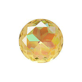 Round Faceted Pointed Back (Doublets) Crystal Glass Stone, Yellow 5 Transparent With Ab (80100-Abb), Czech Republic