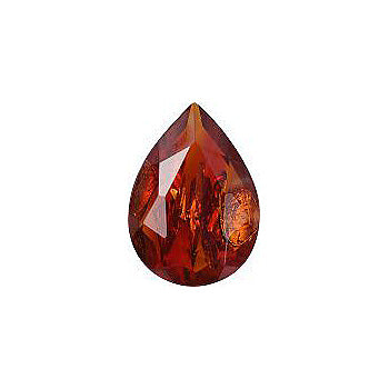 Pear Faceted Pointed Back (Doublets) Crystal Glass Stone, Red 4 With Silver (91907), Czech Republic