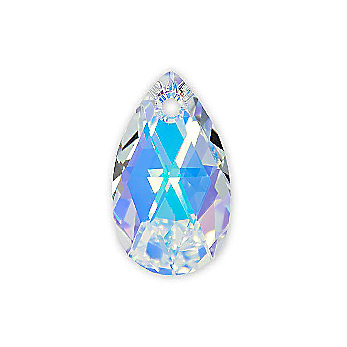 SWAROVSKI CRYSTALS pendant pear-shaped 6106 crystal stone with hole Crystal Ab Glass Austria