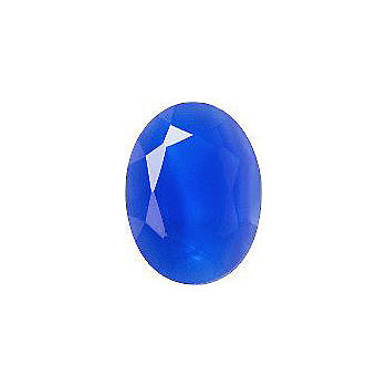 Oval Faceted Pointed Back (Doublets) Crystal Glass Stone, Blue 1 Milky Colours (04030-30050-K), Czech Republic