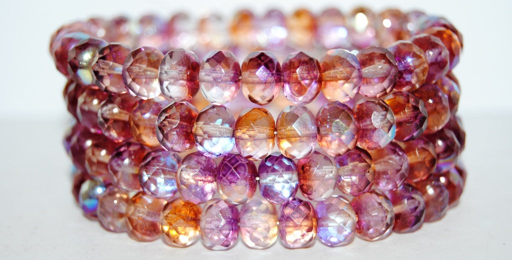 Faceted Special Cut Rondelle Fire Polished Beads, 48107 (48107), Glass, Czech Republic