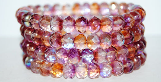 Faceted Special Cut Rondelle Fire Polished Beads, 48107 (48107), Glass, Czech Republic