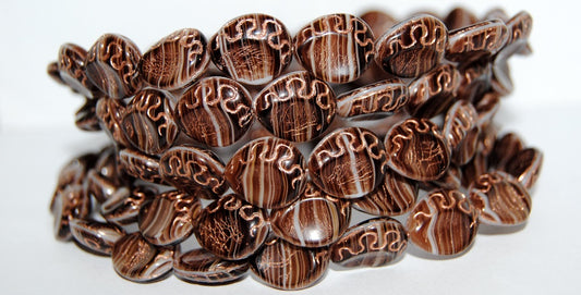 Tear Oval Pressed Glass Beads, (15010 54200), Glass, Czech Republic