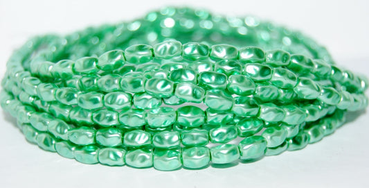 Olive Oval Pressed Glass Beads, 70455 (70455), Glass, Czech Republic