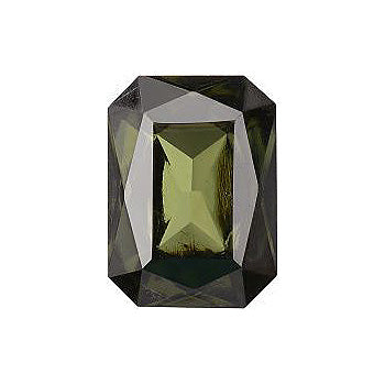 Octagon Faceted Pointed Back (Doublets) Crystal Glass Stone, Green 4 Transparent With Chrome (50270-Chr), Czech Republic