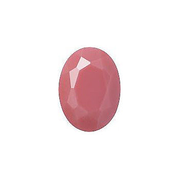 Oval Faceted Pointed Back (Doublets) Crystal Glass Stone, Pink 1 Opaque (73040), Czech Republic