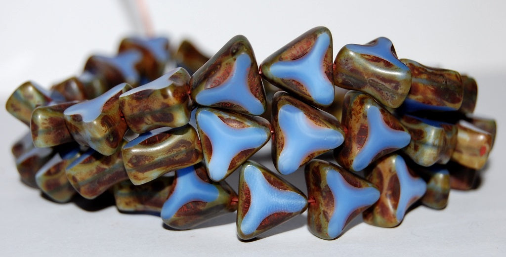 Table Cut Triangle Beads With Spinner, 37724 Travertin (37724 86800), Glass, Czech Republic