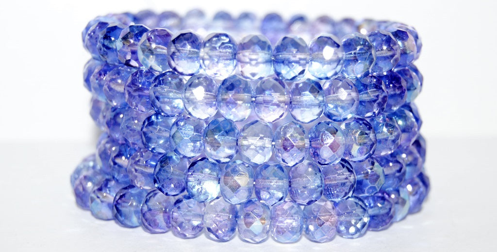 Faceted Special Cut Rondelle Fire Polished Beads, 48102 (48102), Glass, Czech Republic