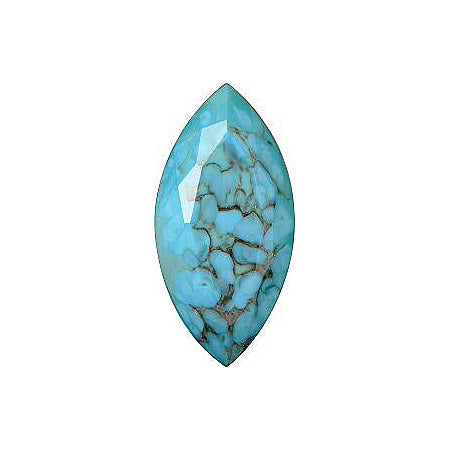 Navette Faceted Pointed Back (Doublets) Crystal Glass Stone, Turquoise 5 Matrix Colours (A61), Czech Republic