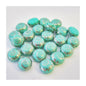 PRECIOSA Candy beads 2-hole round glass cabochon Laser Etched Decor On Turquoise Glass Czech Republic