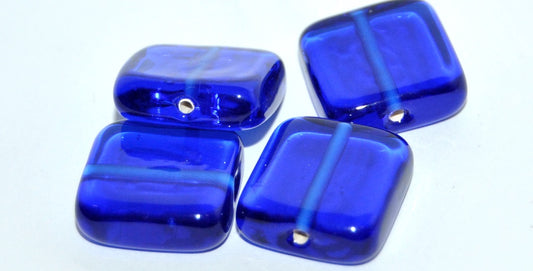 Czech Glass Hand Made Square Lampwork Beads, (B), Glass, Czech Republic