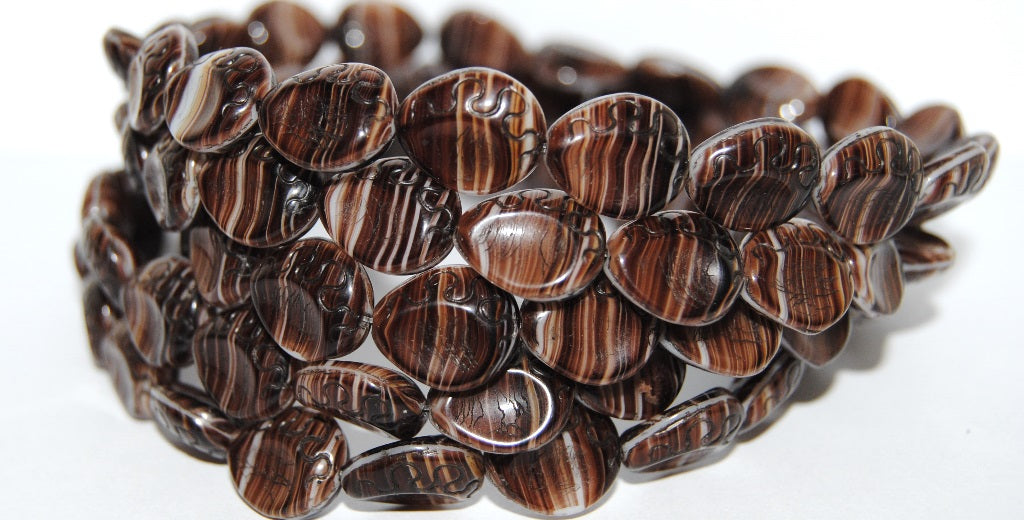 Tear Oval Pressed Glass Beads, (15010 23202), Glass, Czech Republic