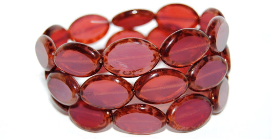 Table Cut Oval Beads Roach, 71010B Travertin (71010B 86800), Glass, Czech Republic
