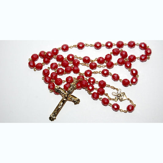 Rosaries With Czech Glass Beads And Methal Cross, 8 mm (R250810-A)
