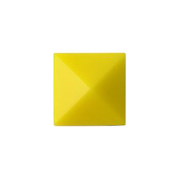 Square Faceted Flat Back Crystal Glass Stone, Yellow 11 Opaque (83012), Czech Republic