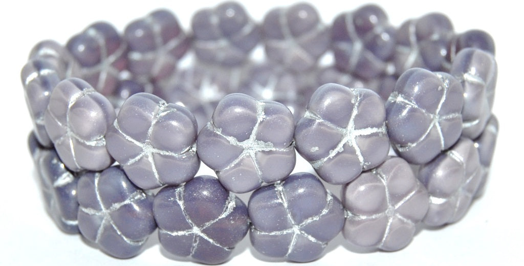 5-Petal Flower Pressed Glass Beads, (21350 54201), Glass, Czech Republic