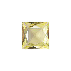 Square Faceted Pointed Back (Doublets) Crystal Glass Stone, Yellow 3 Transparent (80100), Czech Republic