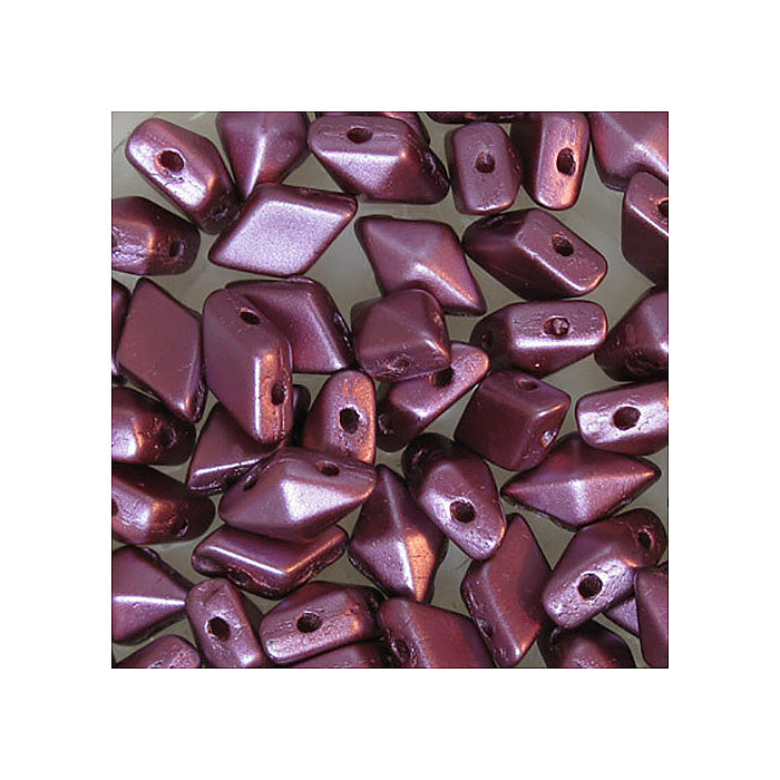 DIAMONDUO glass two-hole beads rhombus gemduo Burgundy Glass Czech Republic