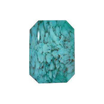 Octagon Cabochons Pointed Back Crystal Glass Stone, Turquoise 5 Matrix Colours (A128), Czech Republic